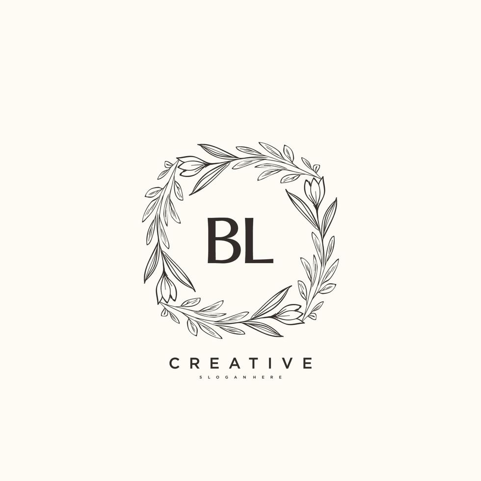 art du logo initial bl beauty vector, logo manuscrit de la signature initiale, mariage, mode, bijoux, boutique, floral et botanique avec modèle créatif pour toute entreprise ou entreprise. vecteur