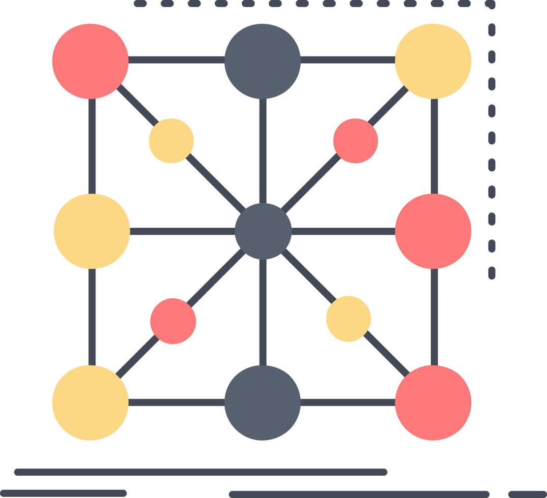 cadre de données app cluster complexe plat couleur icône vecteur