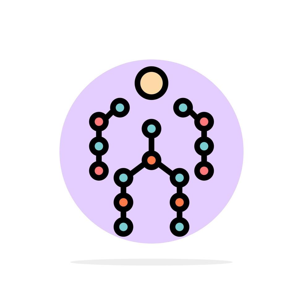 les os d'action capturent l'icône de couleur plate de fond de cercle abstrait de mouvement humain vecteur