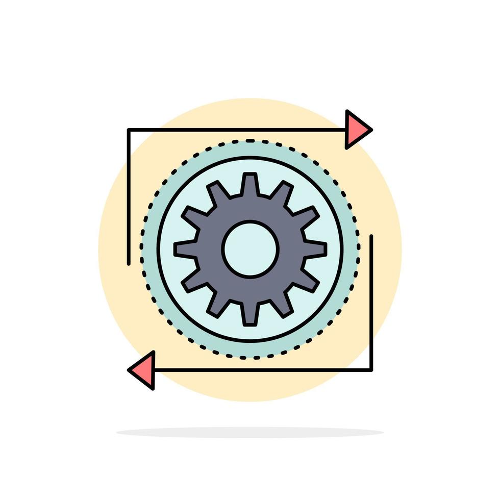 processus d'opération de gestion des engrenages d'entreprise vecteur d'icône de couleur plate