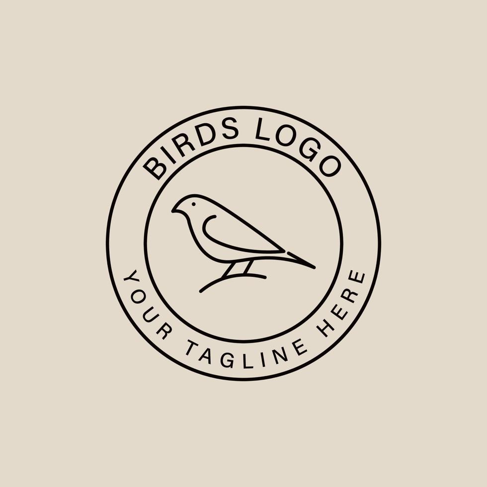 logo d'art en ligne d'oiseaux, icône avec emblème et symbole, conception d'illustration vectorielle vecteur