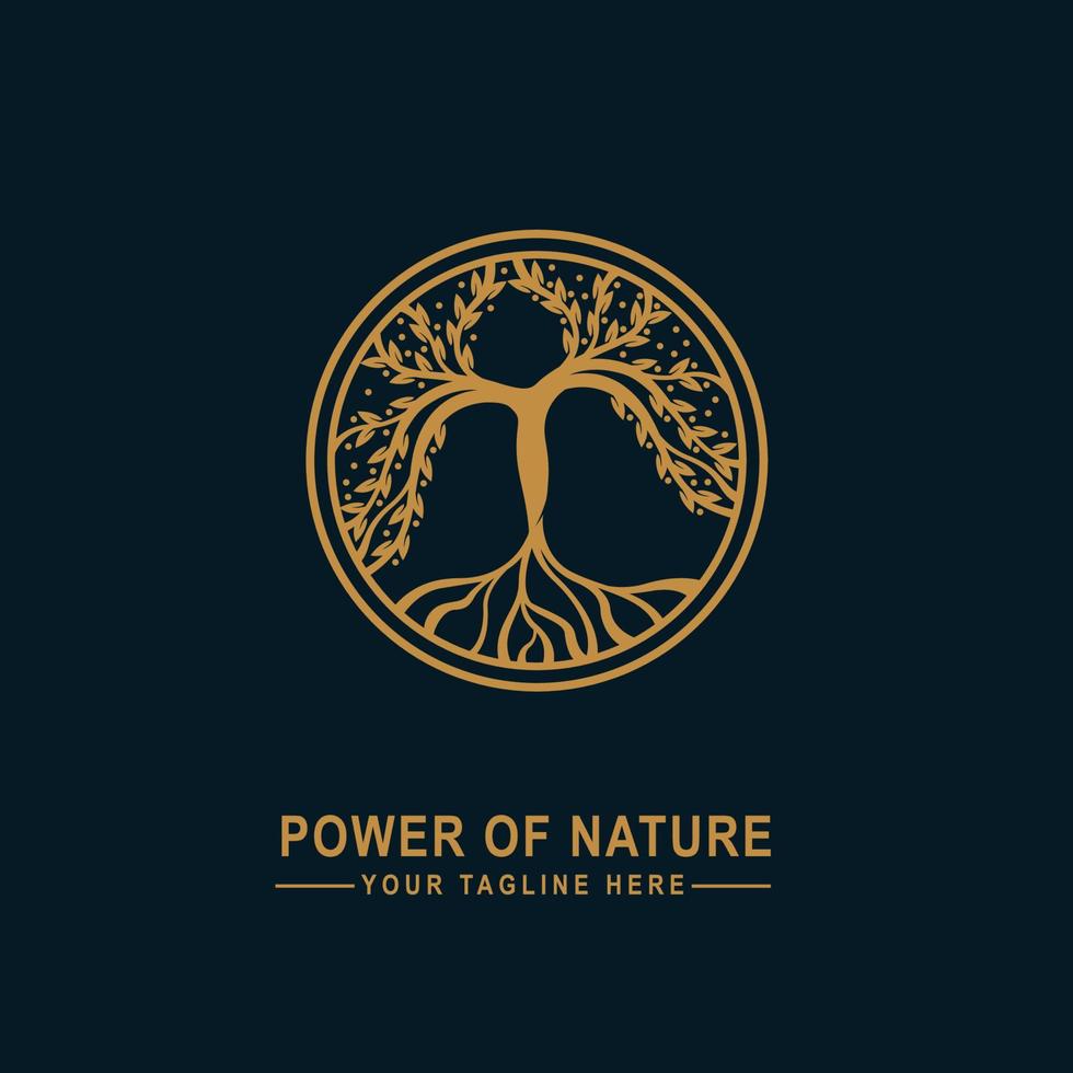 conception abstraite d'illustration de symbole de logo d'arbre de nature, logo d'arbre généalogique vecteur