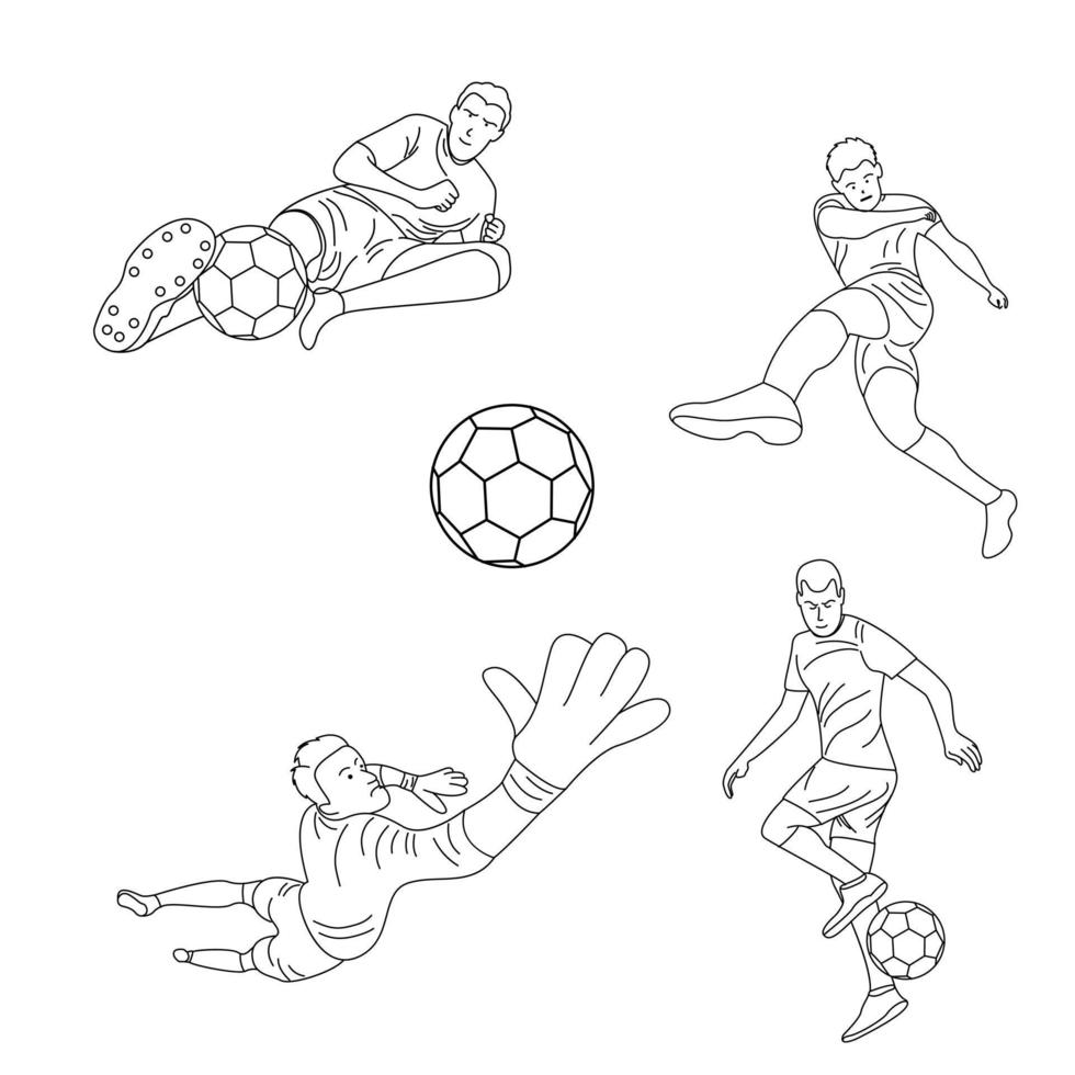 illustration vectorielle du championnat du monde de football utilisé pour les besoins de conception graphique. ensemble de joueurs de football vecteur