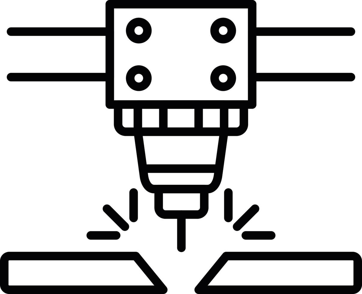 conception d'icône créative de machine de découpe laser vecteur