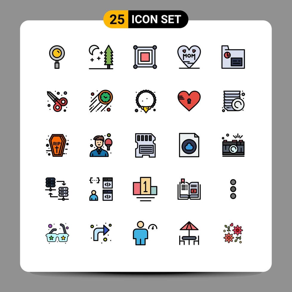 ensemble de 25 symboles d'icônes d'interface utilisateur modernes signes pour le jeu d'entreprise marketing mère amour éléments de conception vectoriels modifiables vecteur