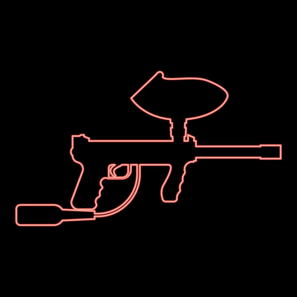 armes au néon pour le paintball couleur rouge image d'illustration vectorielle style plat vecteur