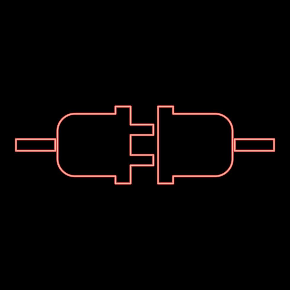 prise néon et prise couleur rouge image d'illustration vectorielle style plat vecteur