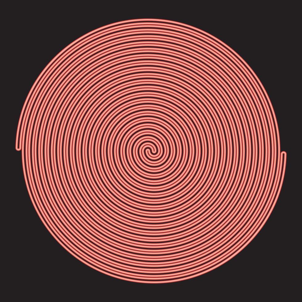 spirale néon couleur rouge illustration vectorielle image style plat vecteur