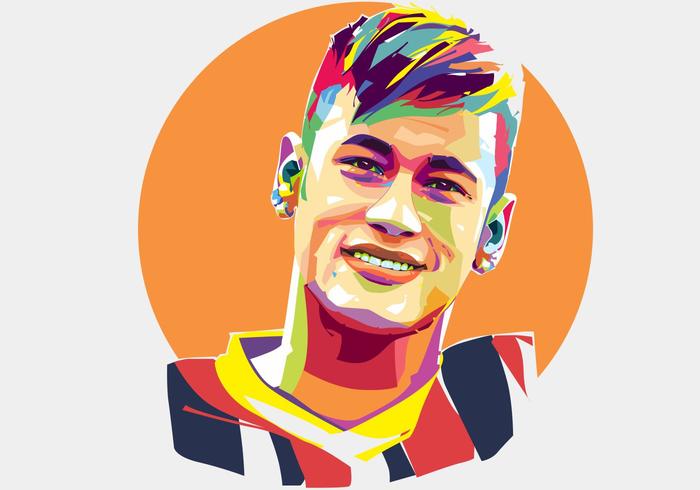 Neymar Soccer Player Vector Popart Portrait