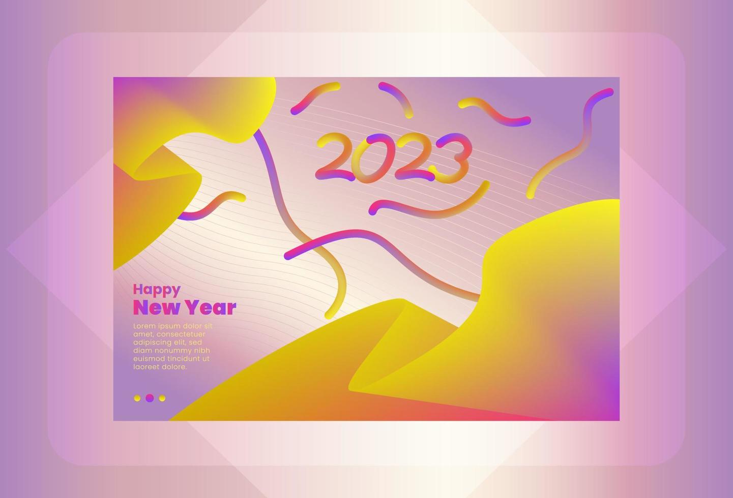 bonne année 2023. numéro avec arrière-plan flou coloré. vecteur