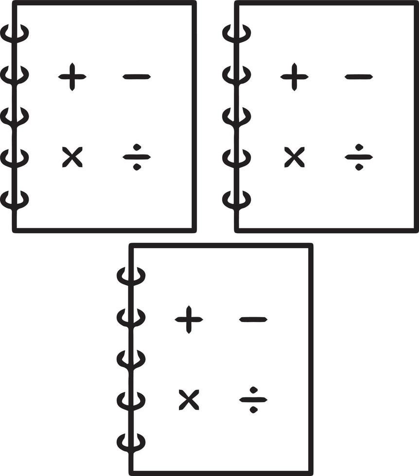 classeur de mathématiques avec une couverture pleine d'opérations mathématiques spécifiques vecteur