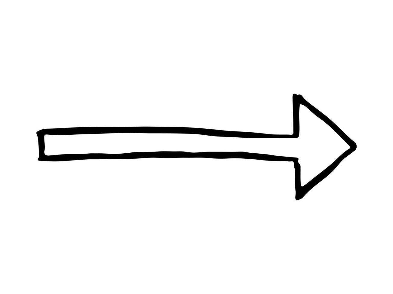 illustration de flèche d'encre dessinée à la main dans le style de croquis. clipart de griffonnage d'affaires. élément unique pour la conception vecteur