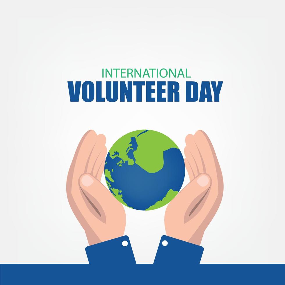 illustration vectorielle de la journée internationale des volontaires. conception simple et élégante vecteur
