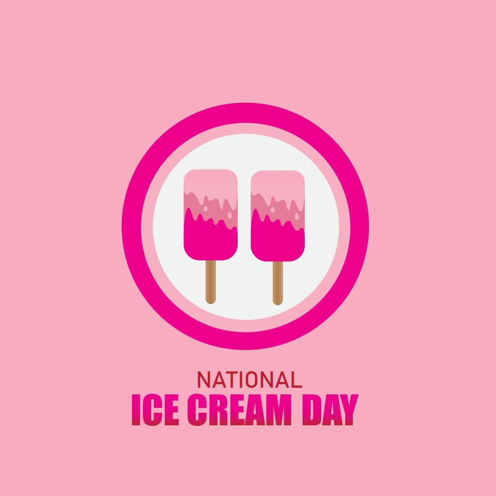 illustration vectorielle de la journée nationale de la crème glacée. conception simple et élégante vecteur