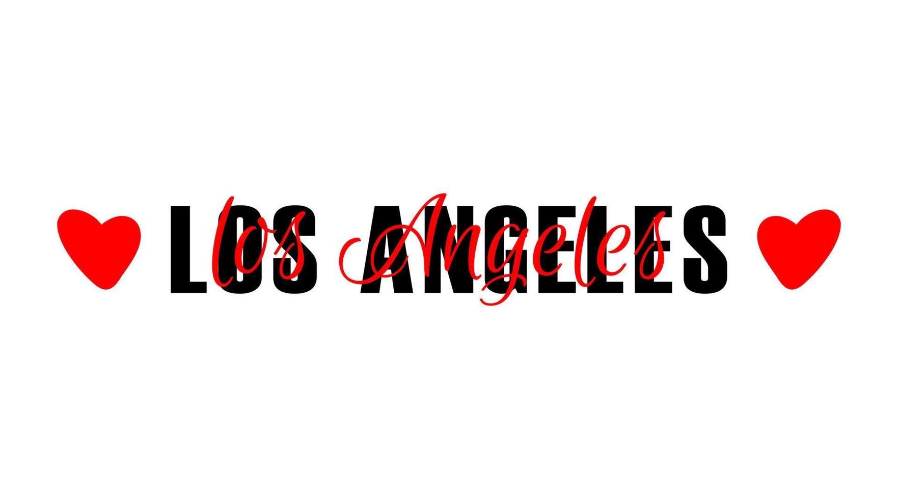 impression typographique du nom de la ville de los angeles. carte de lettrage de voyage isolée sur fond blanc. beau modèle d'impression de t-shirt avec texte. vecteur