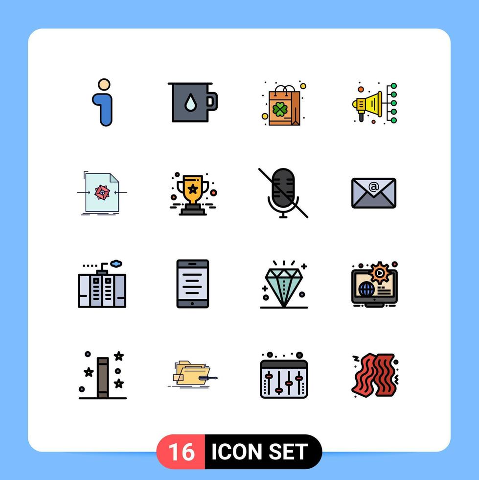 16 icônes créatives signes et symboles modernes d'achat de document d'objet automatisation du marketing numérique éléments de conception vectoriels créatifs modifiables vecteur