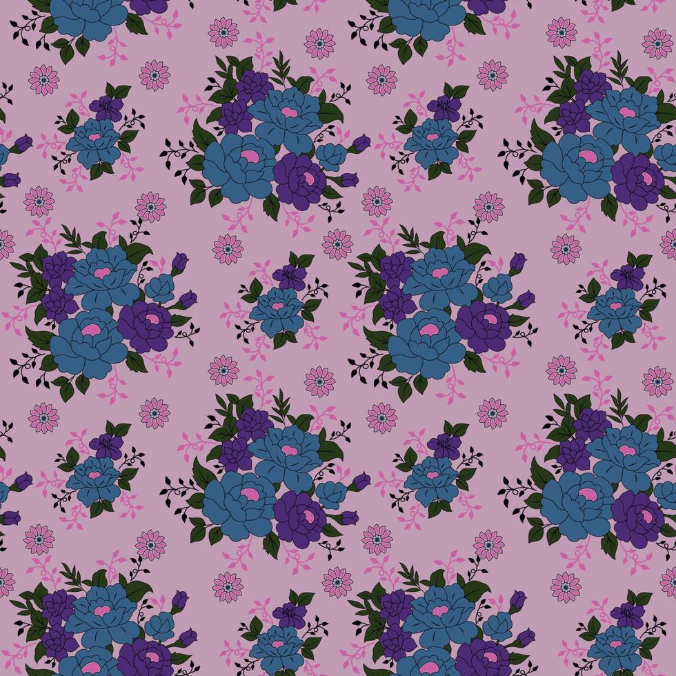 beaux motifs de fleurs aquarelles sur fond coloré. conception des motifs vecteur