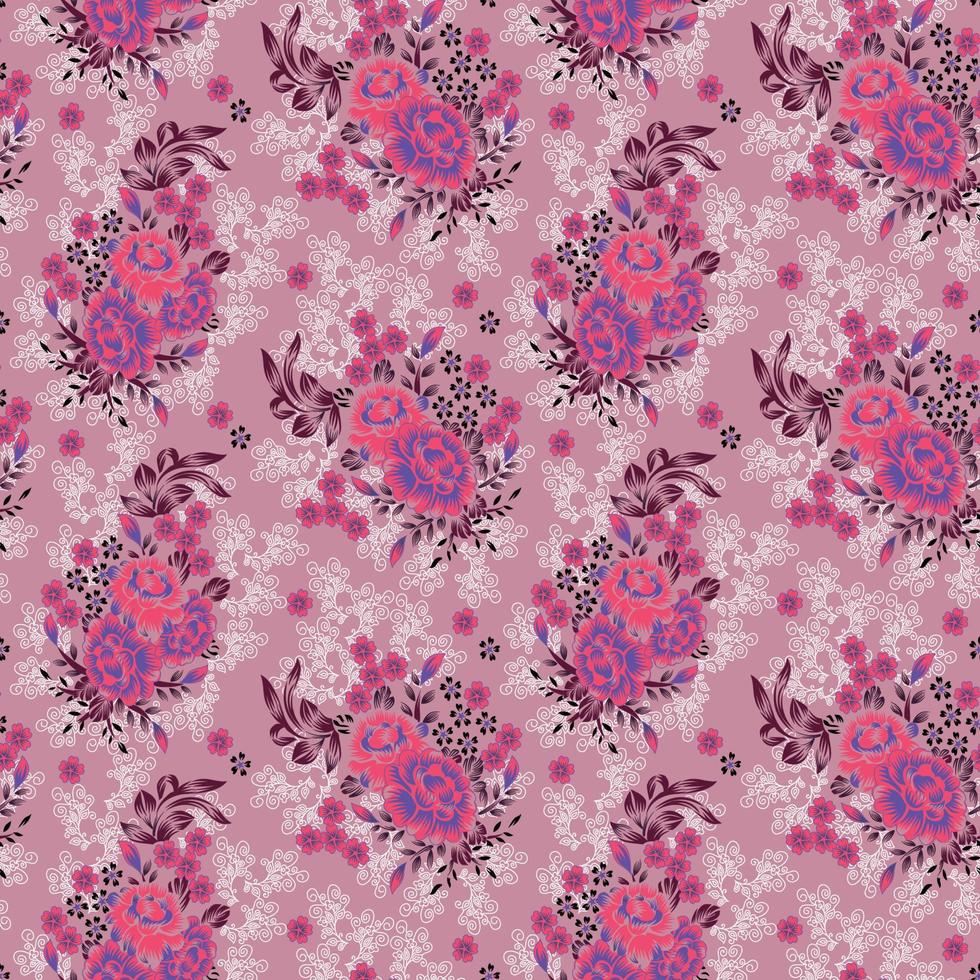 beaux motifs de fleurs aquarelles sur fond coloré. conception des motifs vecteur