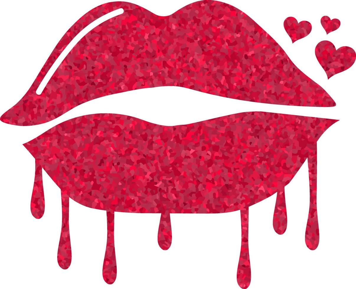 lèvres scintillantes saint valentin vecteur