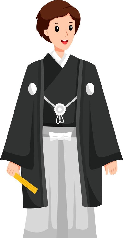 illustration de conception de personnage de marié japon vecteur