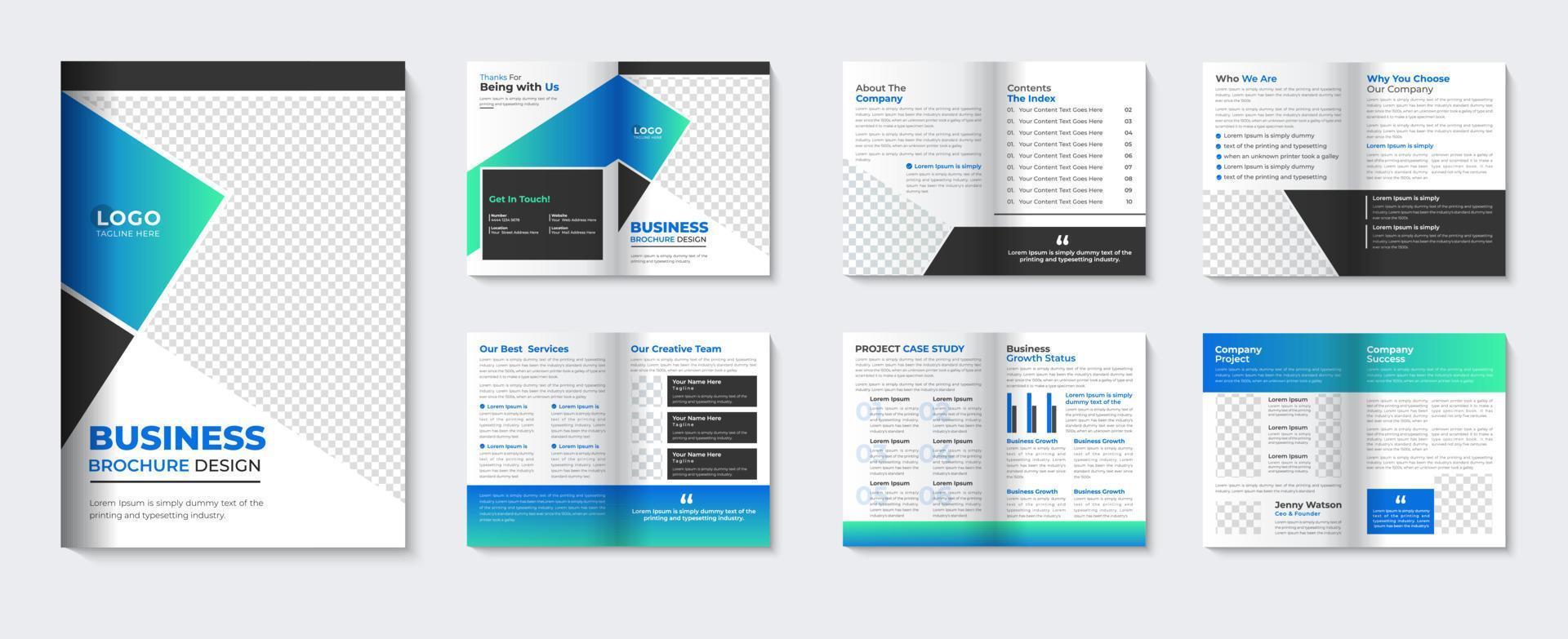 modèle de brochure d'entreprise et conception de dépliant de page de couverture de profil d'entreprise de livret minimaliste pour l'agence commerciale vecteur