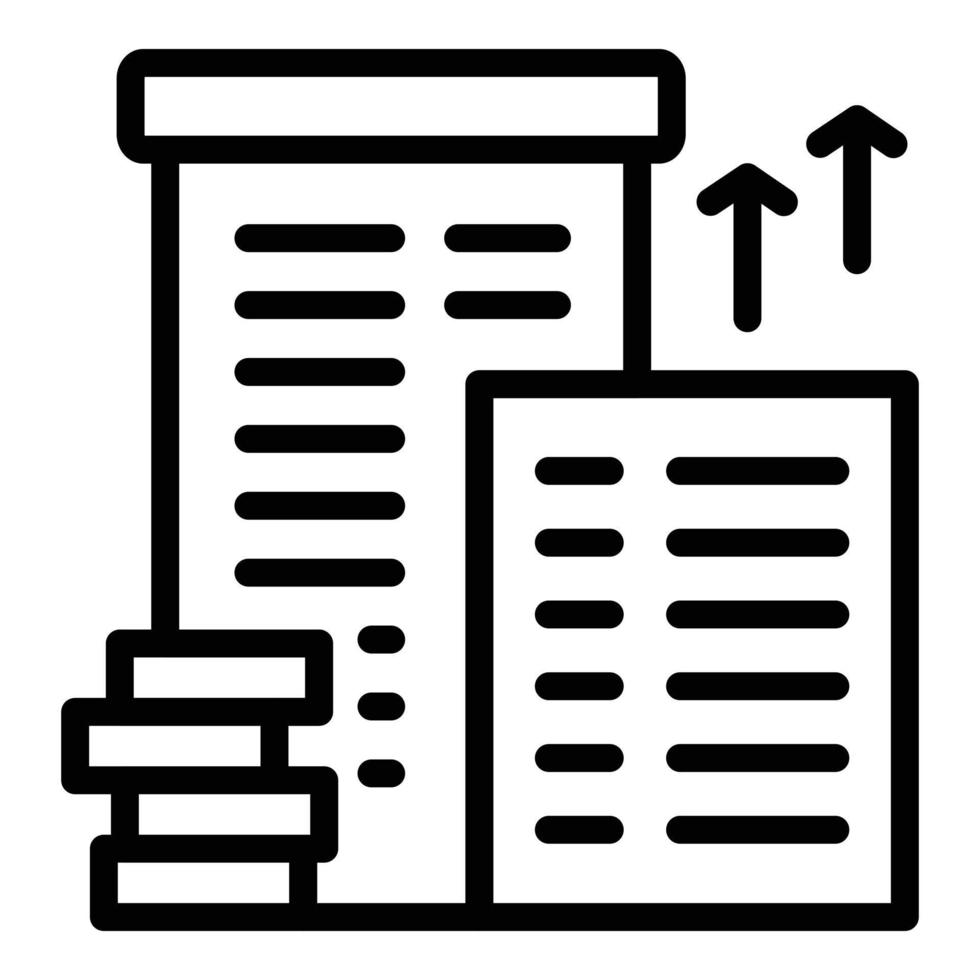 vecteur de contour d'icône de bâtiment d'entreprise. capital de travail