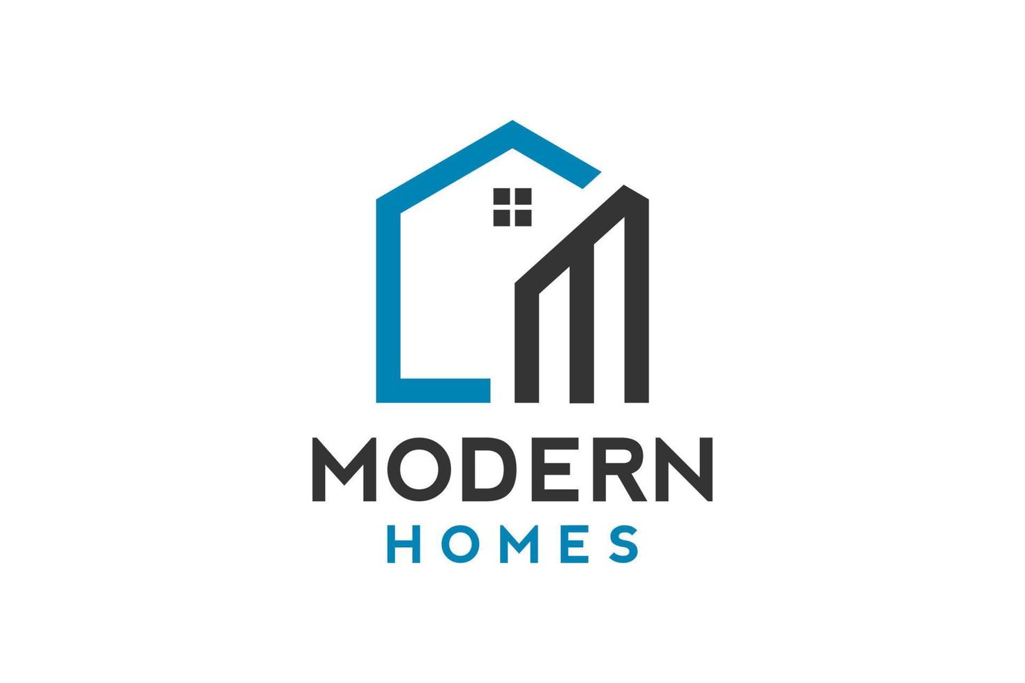 création de logo de m en image vectorielle pour la construction, la maison, l'immobilier, le bâtiment, la propriété. modèle de conception de logo professionnel à la mode génial minimal. vecteur