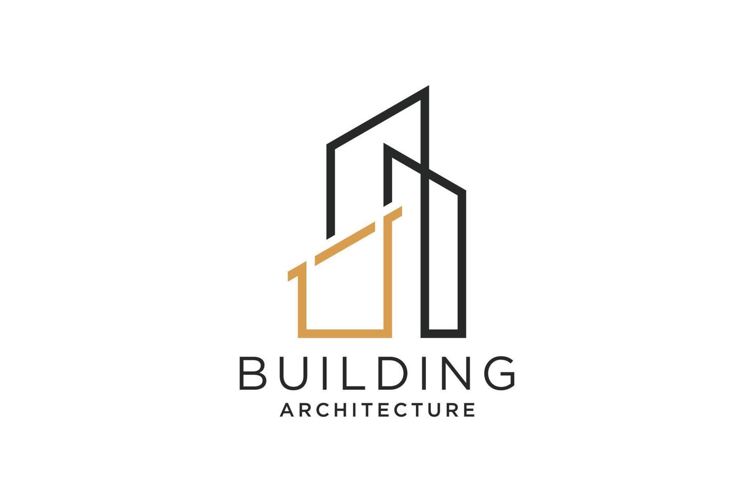 lettre u pour le logo de remodelage immobilier. construction architecture bâtiment élément de modèle de conception de logo. vecteur