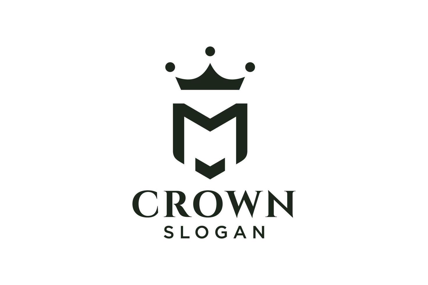 logo de la couronne vintage et symbole de la lettre m. signe d'élément de marque de luxe moderne. illustration vectorielle. vecteur