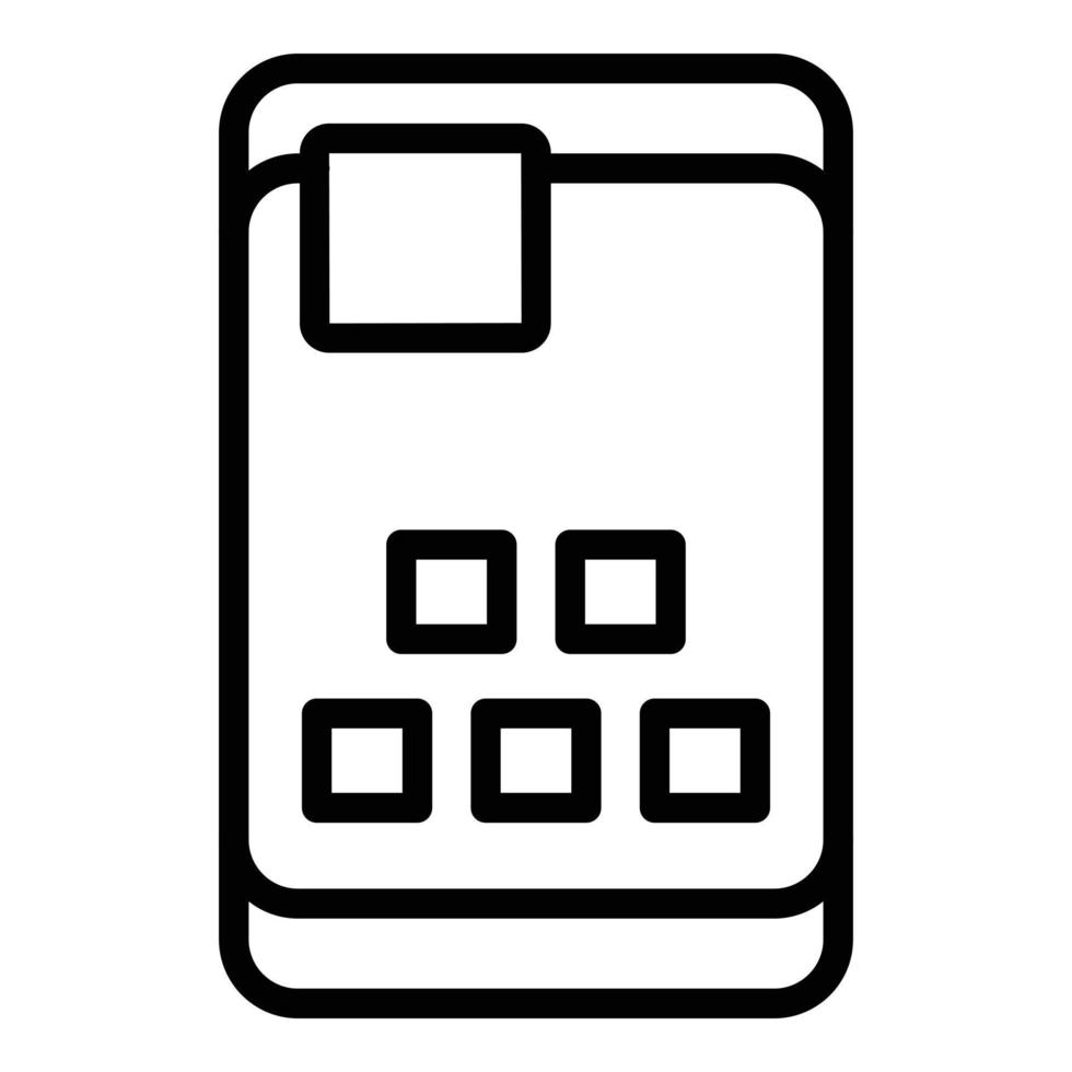 vecteur de contour d'icône de boîtier de téléphone résistant. appareil protéger