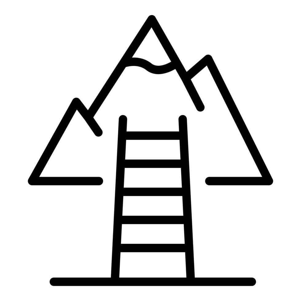 vecteur de contour d'icône de cible de montagne. avis du chef