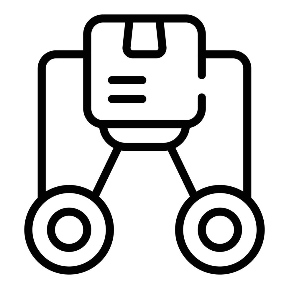 vecteur de contour d'icône de gestion de colis. commande numérique