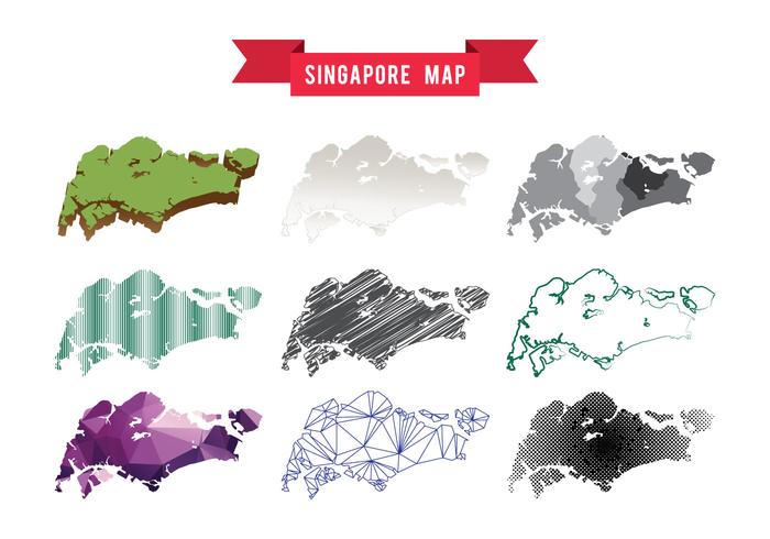Vector de carte de Singapour