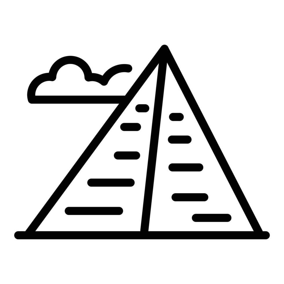 Vecteur de contour d'icône de pyramide du Caire. désert d'egypte