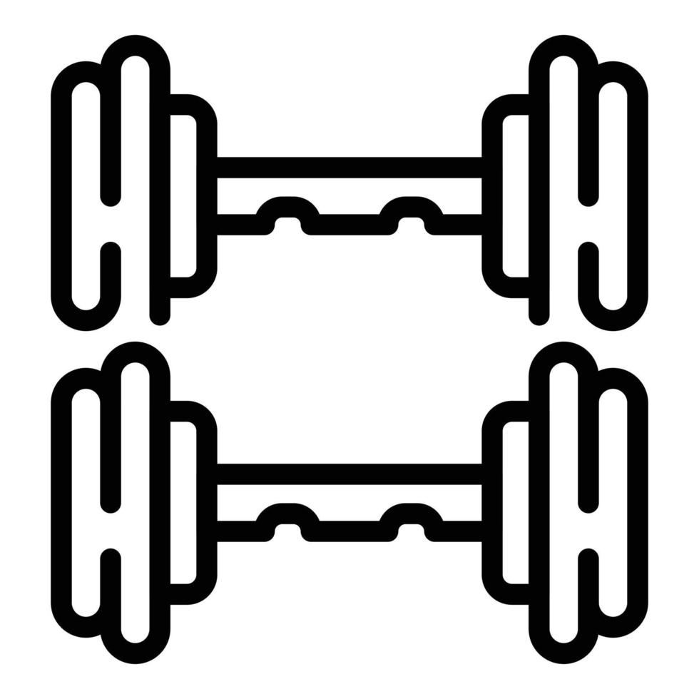 vecteur de contour d'icône de support d'haltères de gym. poids sportif