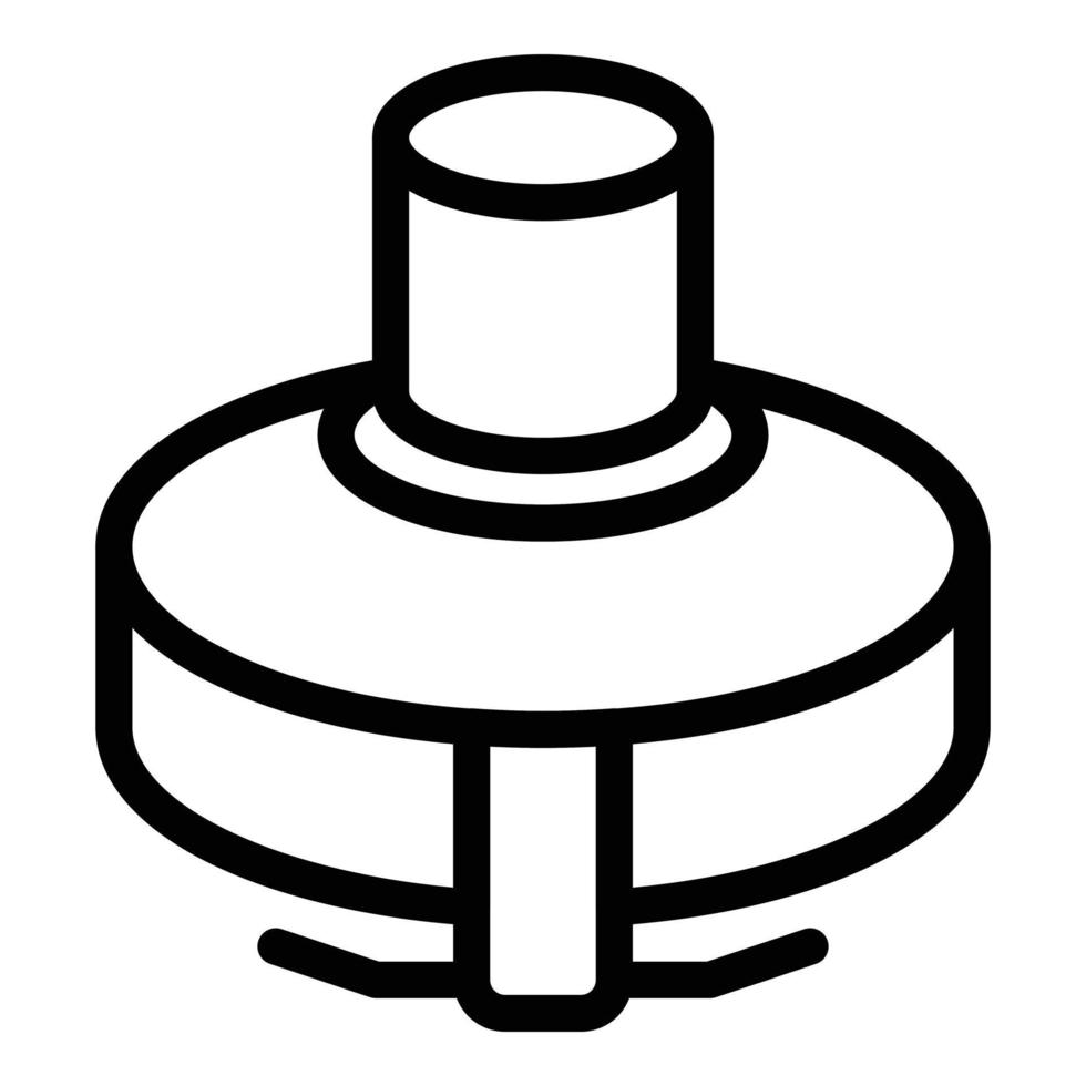 vecteur de contour d'icône de tête de tondeuse. chaîne de coupe