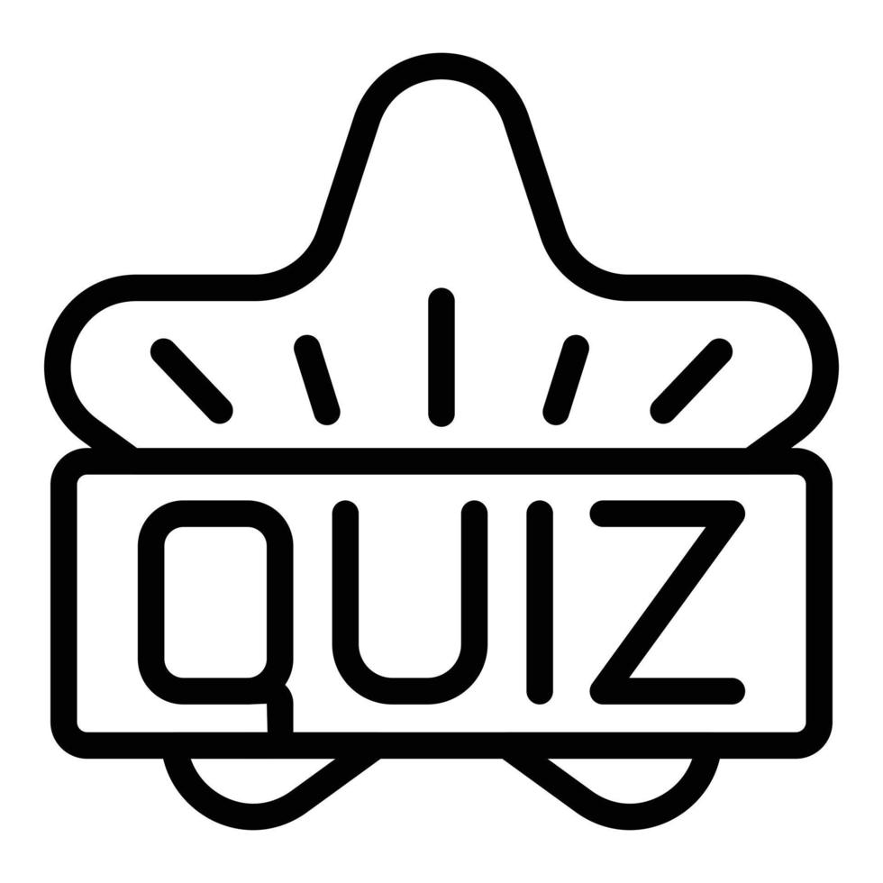 vecteur de contour d'icône de quiz étoile. jeu-questionnaire sur l'examen