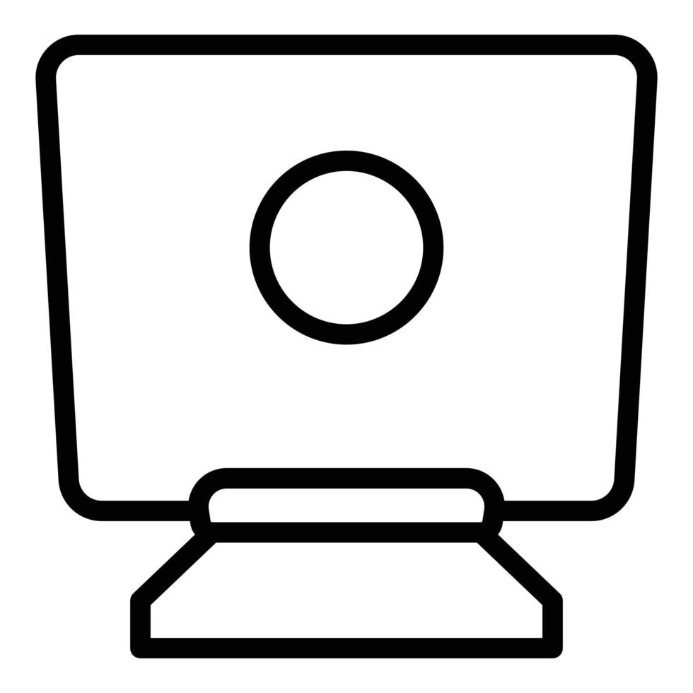 vecteur de contour d'icône de support d'ordinateur. bureau d'ordinateur portable