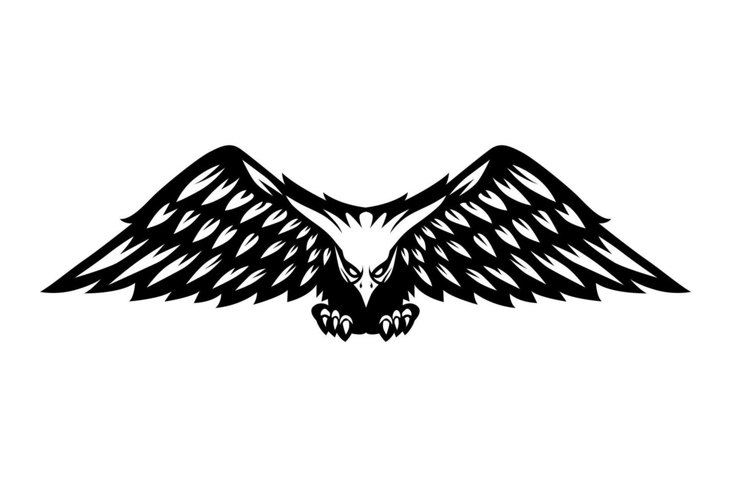 aigle face au logo vectoriel d'attaque