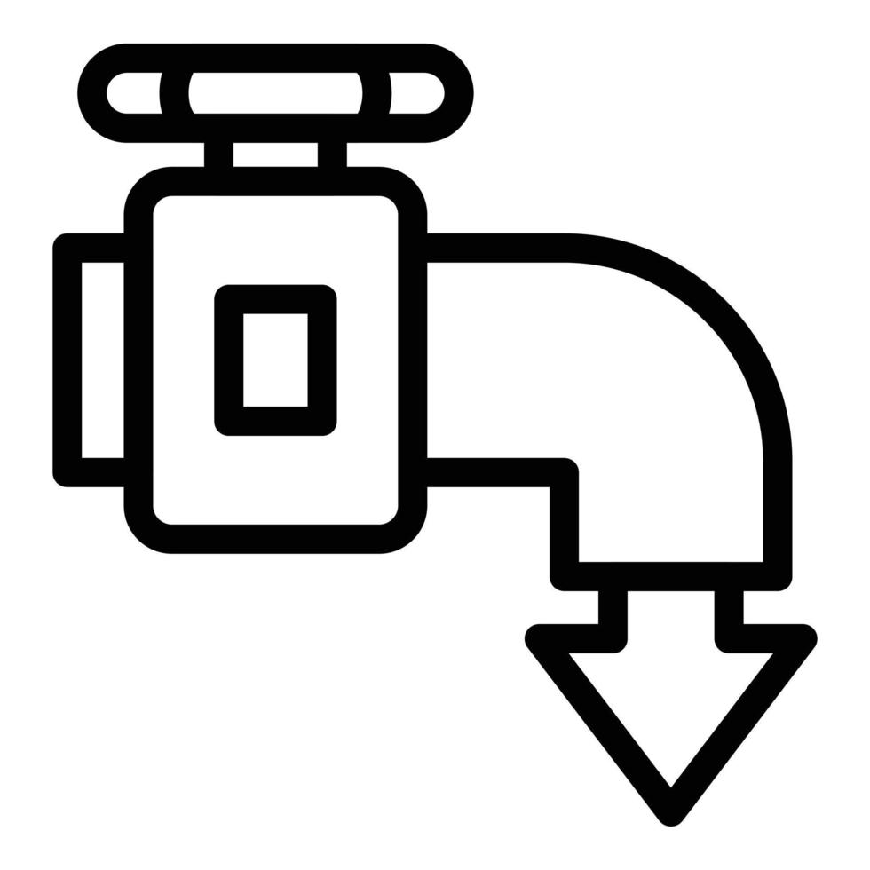 enregistrer le vecteur de contour de l'icône du robinet d'eau. goutte éco