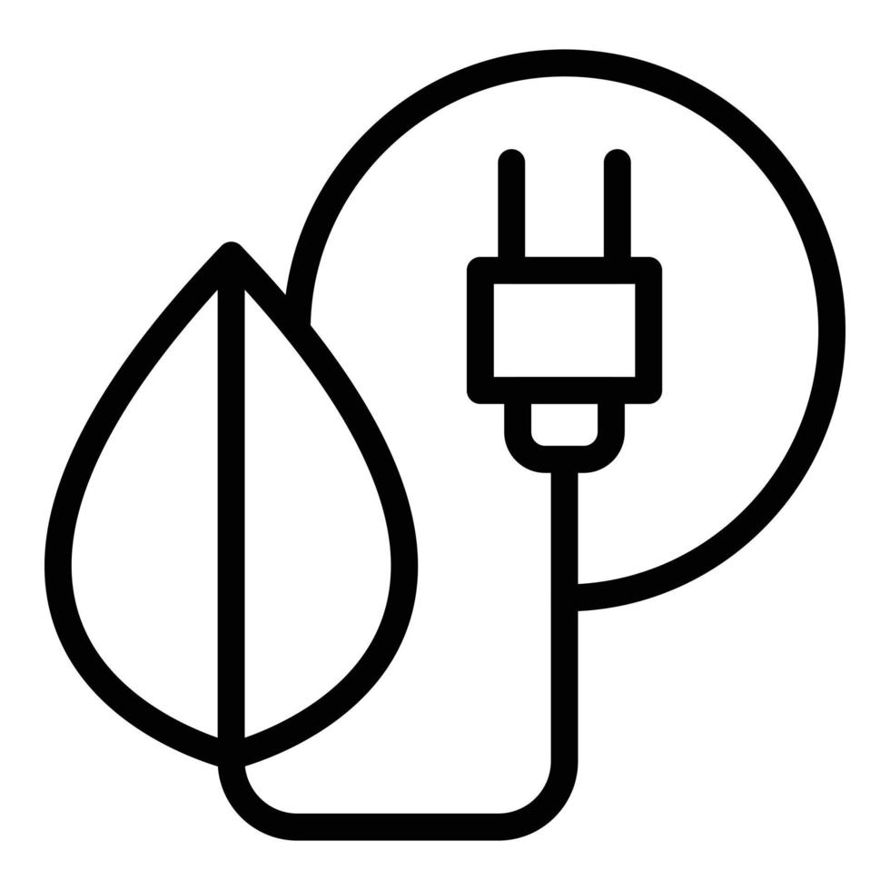 vecteur de contour d'icône d'énergie eco plug. écologie propre