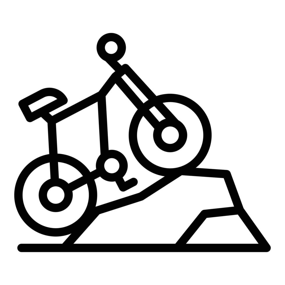 vecteur de contour d'icône de randonnée à vélo. voyage voyage