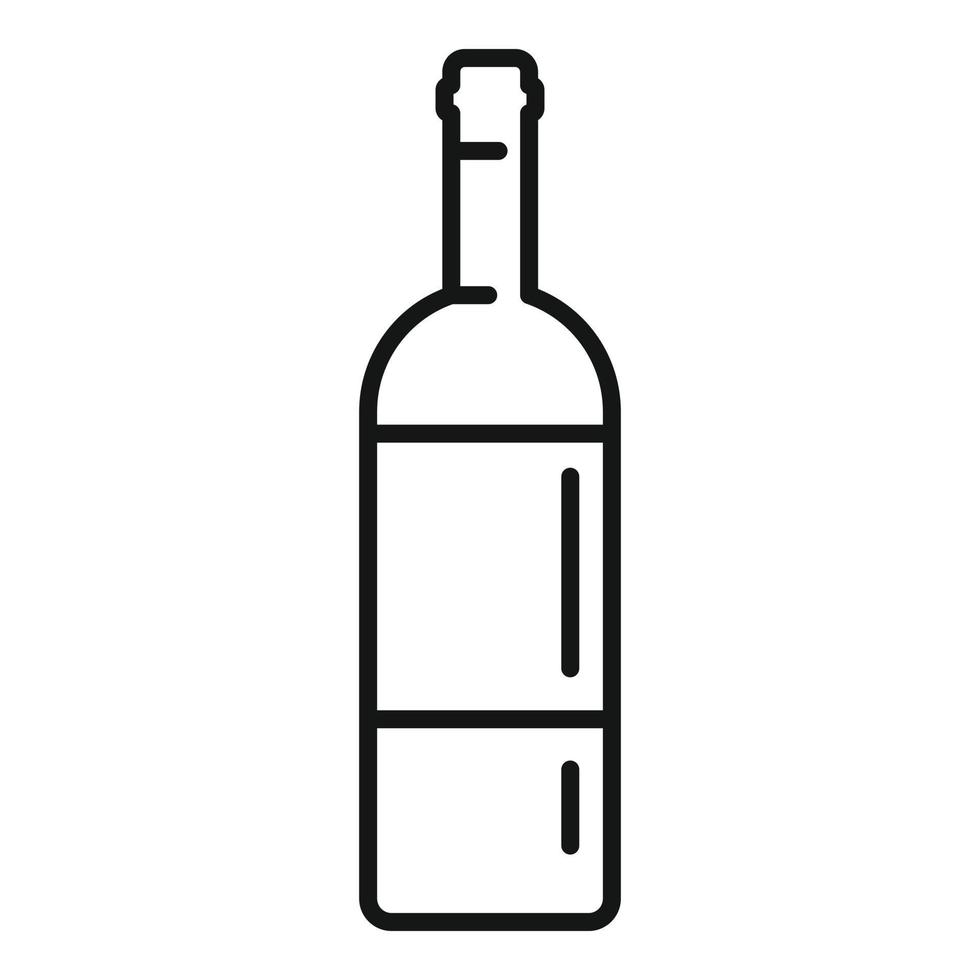 vecteur de contour d'icône de bouteille de vin. verre à alcool