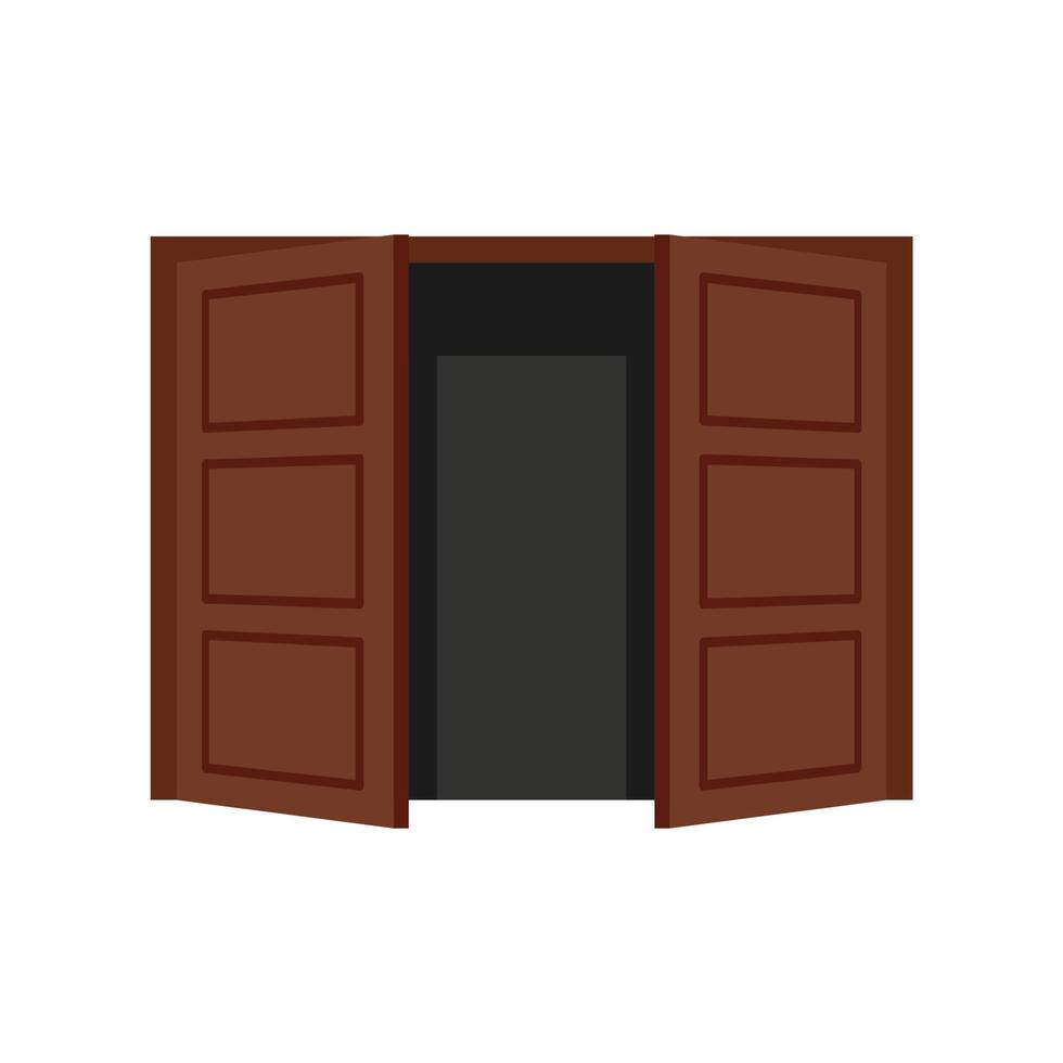 icône de porte ouverte vecteur isolé plat