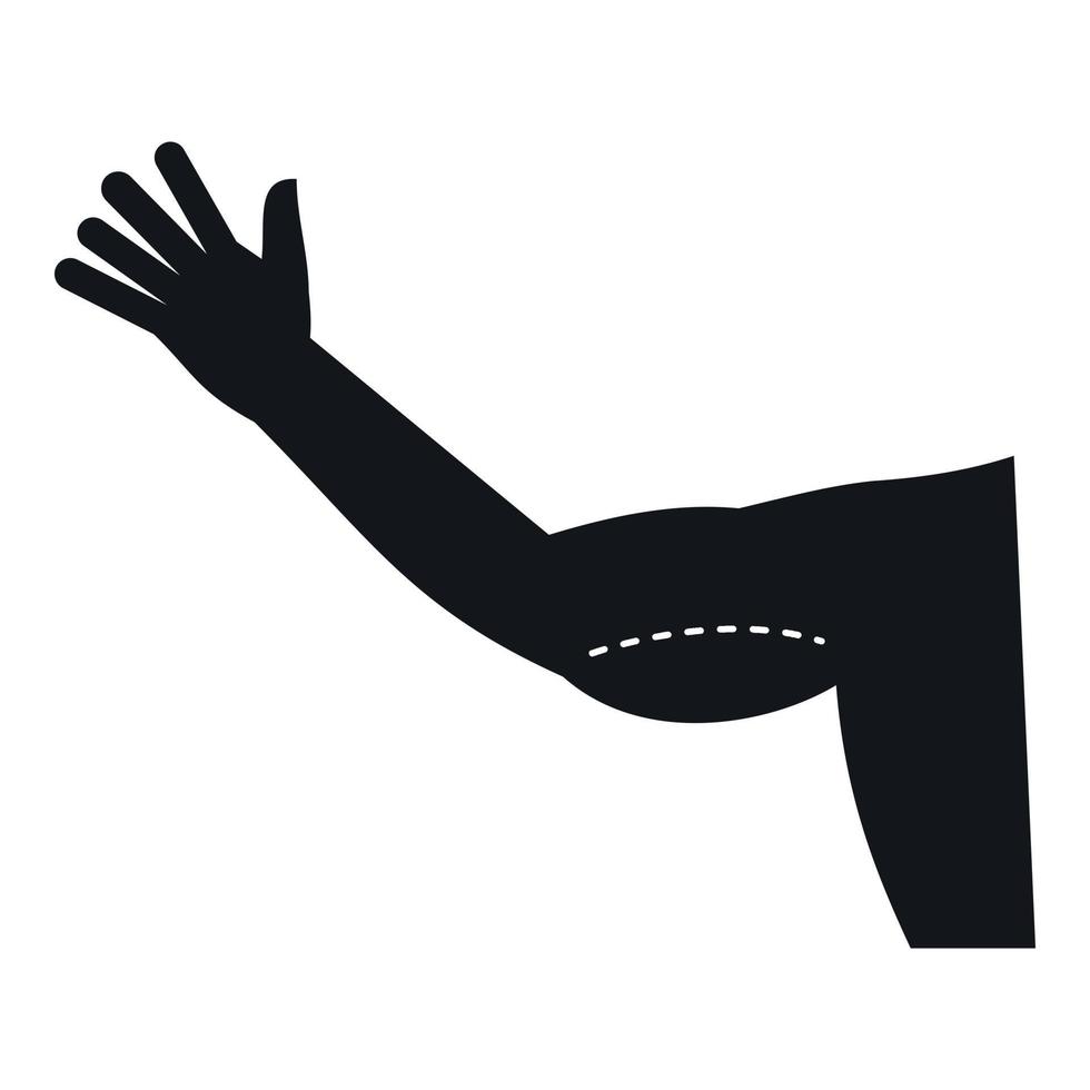 icône de correction cosmétique de bras flasque, style simple vecteur