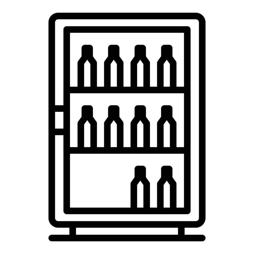 Vecteur de contour de l'icône de l'armoire du magasin de vin. étagère à vin