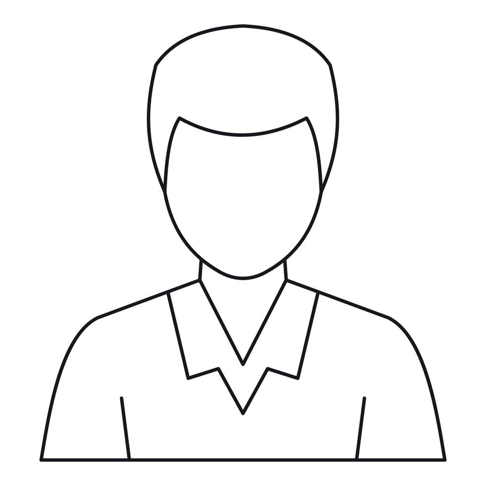 icône de profil d'avatar d'homme, style de contour vecteur