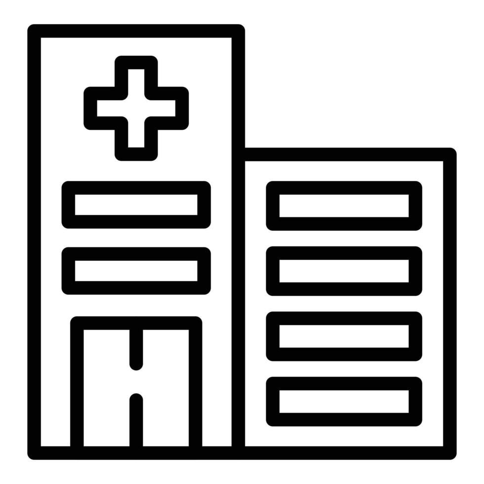 vecteur de contour d'icône de bâtiment d'hôpital. virus de la maison