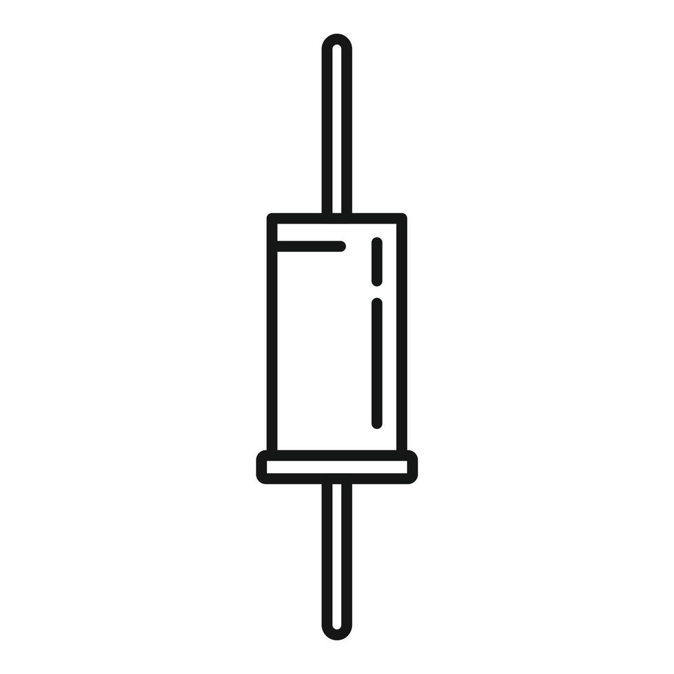 vecteur de contour d'icône de condensateur de technologie. résistance composante