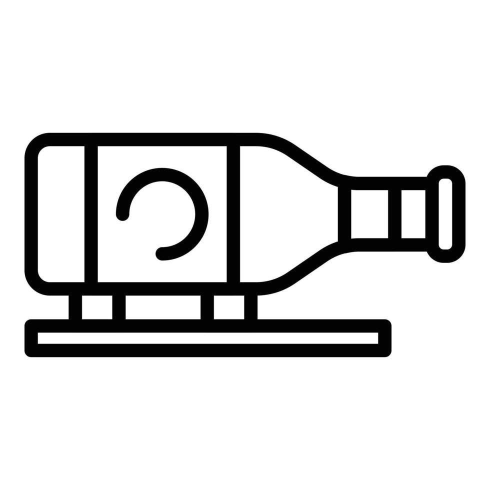 vecteur de contour d'icône de support de bouteille de vin. magasin d'intérieur